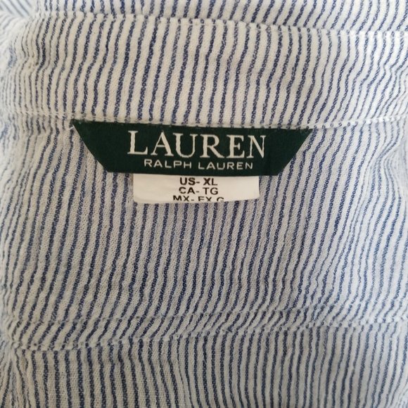 LRL Crushed Cotton Sleeveless Camp Shirt Swim Cover-Up XL - Picture 7 of 13